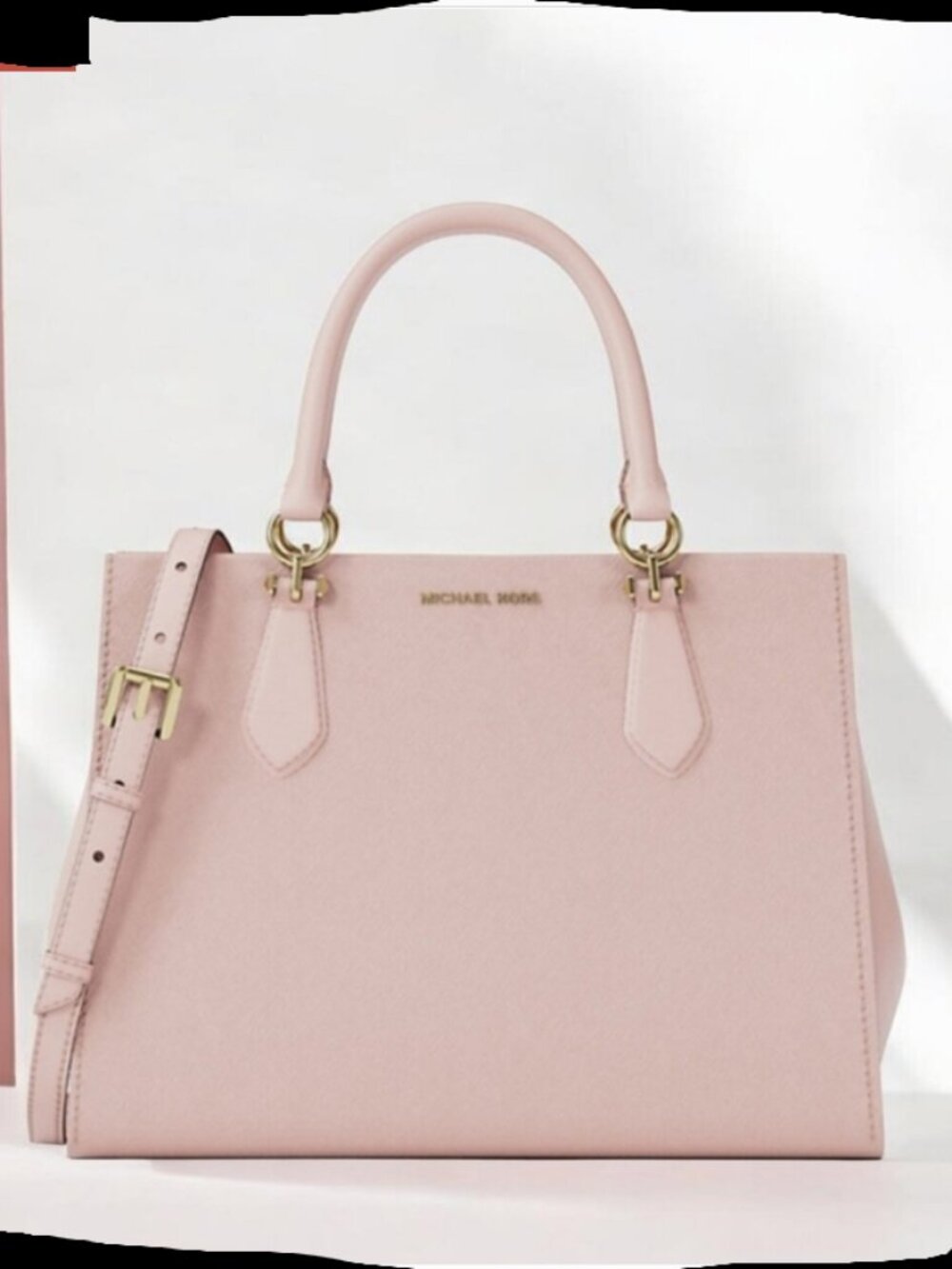 Michael Kors Marilyn Medium Saffiano Leather Satchel Gold‑Tone Hardware